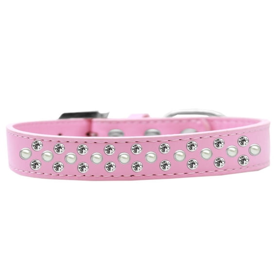 Dog, Puppy Pet Fashion Collar, "Pearl and Clear Crystal Rimsets Sprinkles"