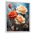 thumbnail image 2 of Designart "Warm Toned Rose Allure" Roses Floater Framed Canvas Wall Art, 2 of 5