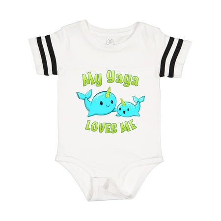 

Inktastic My Yaya Loves Me- Cute Narwhal Gift Baby Boy or Baby Girl Bodysuit
