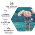 thumbnail image 3 of Honeii Flowers in Glass Vase print Leather Coaster Set of 4, ideal for safeguarding your furniture from drinks spills and effortless cleanup-Hexagon, 3 of 6