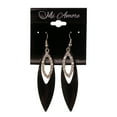thumbnail image 2 of Black & Silver-Tone Colored Metal Dangle-Earrings With Crystal Accents #LQE1992, 2 of 2