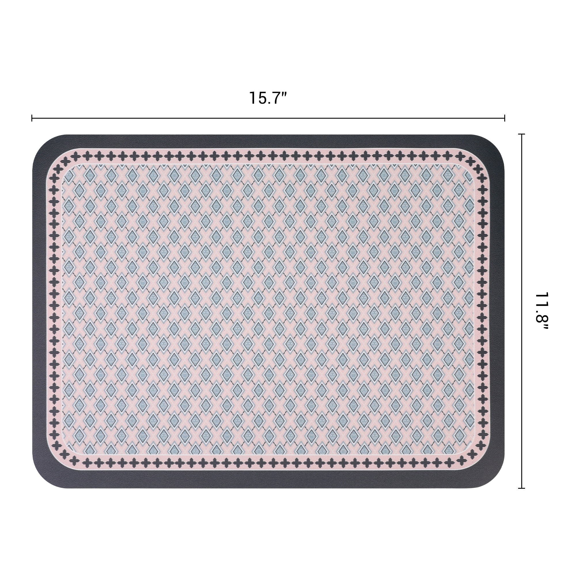 Unique Bargains Placemats Set of 6 Leather Placemats for Kitchen Dining Table Black