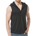 thumbnail image 4 of Mens Tank Top Beach Men Casual Solid Sleeveless Pullover Vest Hooded Button T Shirt Blouse, 4 of 9