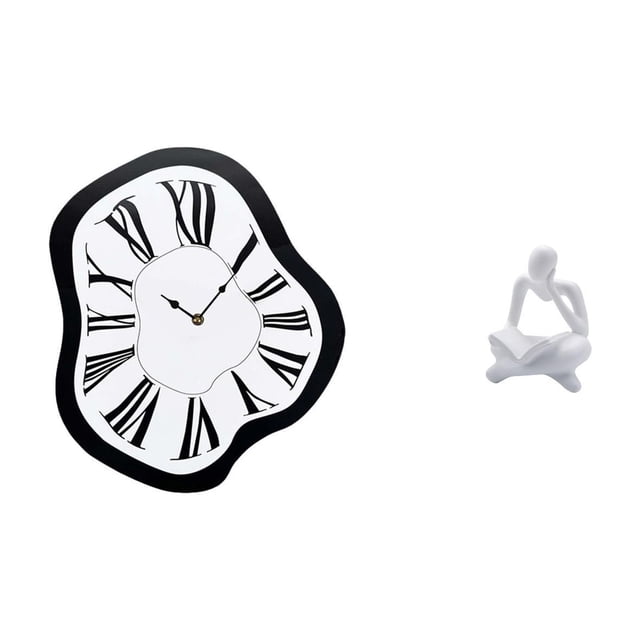 Reloj de pared con figura abstracta de lector, números , decoración de resina con figura humana, ideal para el hogar, dormitorio u oficina.