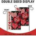 thumbnail image 3 of Welcome Valentine''s Day Red Love Heart Small Decorative Garden Flag, Rose Flowers Plaid Stripes Farmhouse Yard Lawn Outside Decor, Anniversary Wedding Outdoor Home Decoration Double Sided 12x18, 3 of 6