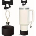 thumbnail image 1 of Conjunto de 3 Fundas de Paja para Stanley Copa, Accesorios de Silicona con Lazo, Cadena Decorativa, Compatibles con Termos 30 40 oz, 1 of 4