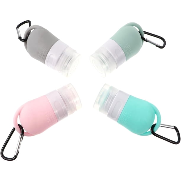 botellas de almacenamiento de silicona, dispensres de cosméticos, tamaño de viaje, dispensr de gel de ducha, artículos de cambir de viaje, llavero transparente, botellas de