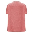 thumbnail image 5 of Puntoco Short Tops Blouses for women Clearance Women's Casual Short Sleeve Solid Ladies Round Neck Top Blouse Pink M(M), 5 of 6