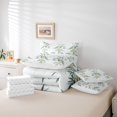 thumbnail image 6 of Manfei Plant Botanical 7-Piece Twin Bedding Sets, Grey Green Leaf Bedding Comforter Set, Teens Kids Adult Men Women Reversible Sheet Sets, Luxury Bedroom Decor, 6 of 8
