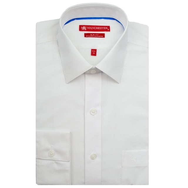 Manchester Camisa de Vestir Slim Fit Blanco, 15" Cuello 32" Manga Manchester 59958A