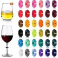 thumbnail image 1 of Pack Of 36 Color Random Wine Glass Marker Champagne Glasses Cup Labels, 1 of 4