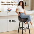 thumbnail image 2 of Fahomiss Swivel Bar Stools Counter Height Set of 2, 26" Faux Leather Kitchen Island Stools with Back, Brown, 2 of 10