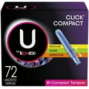 U by Kotex Click Compact Tampons, Multipack, Regular/Super/Super Plus, 72 Count