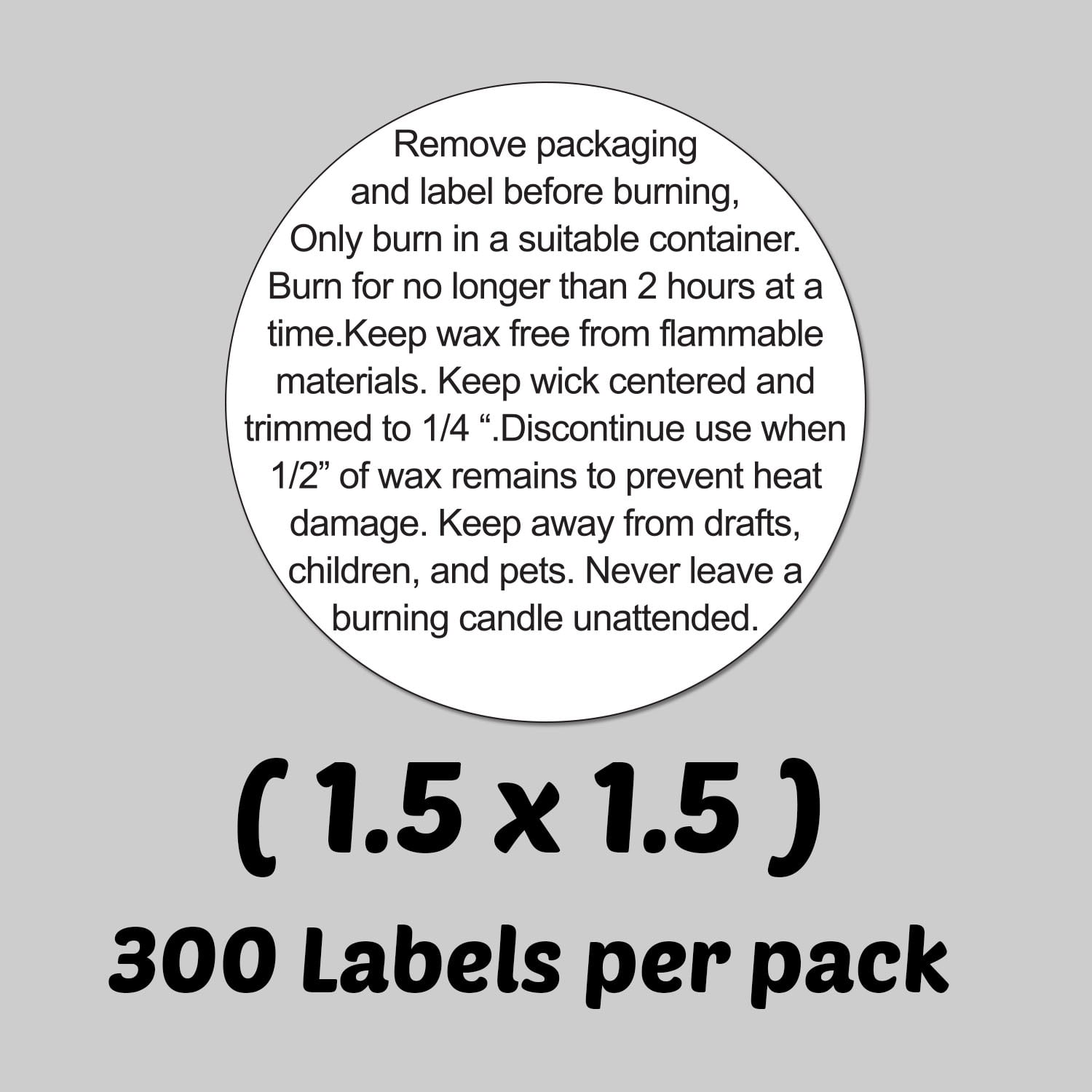 Round Candle Warning Stickers 1 5 Inch 300 Stickers Per Roll White Black For Retail Packaging Walmart Com Walmart Com