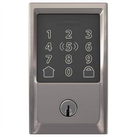 Schlage Encode Plus Satin Nickel Metal WiFi Deadbolt with Century Trim