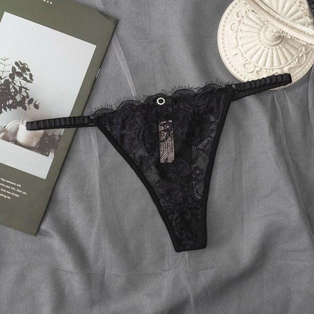 Bragas sexis de encaje para mujer, ropa interior transparente de hilo G, bragas caladas, tangas de malla, bragas sexis de cintura baja, lencería sin costuras Tan Jianjun unisex