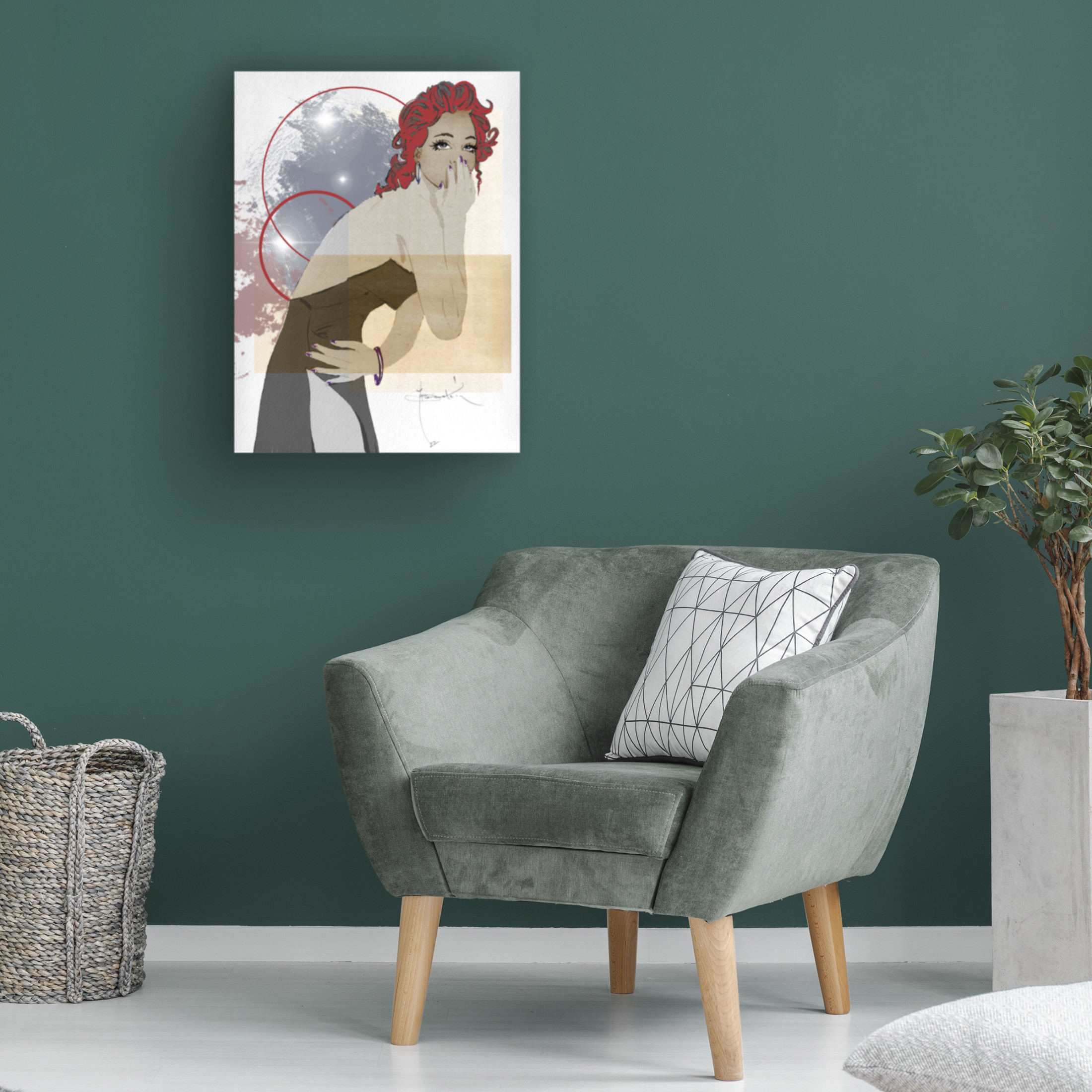 Canvas Wall Art - TMBorenstein 'Oh My' Wall Art for Living Room, Bedroom, or Office Décor by Trademark Fine Art - 14 x 19 Inches
