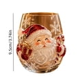 thumbnail image 4 of Qocolcyl 3D Embossed Glass Stemless Wine Cup Santa Reindeer Christmas Tree Snowflake Candle Holder, Indoor Outdoor Tabletop Festive Decor, Xmas Christmas Decorations Ornament Holiday Gift, 4 of 9