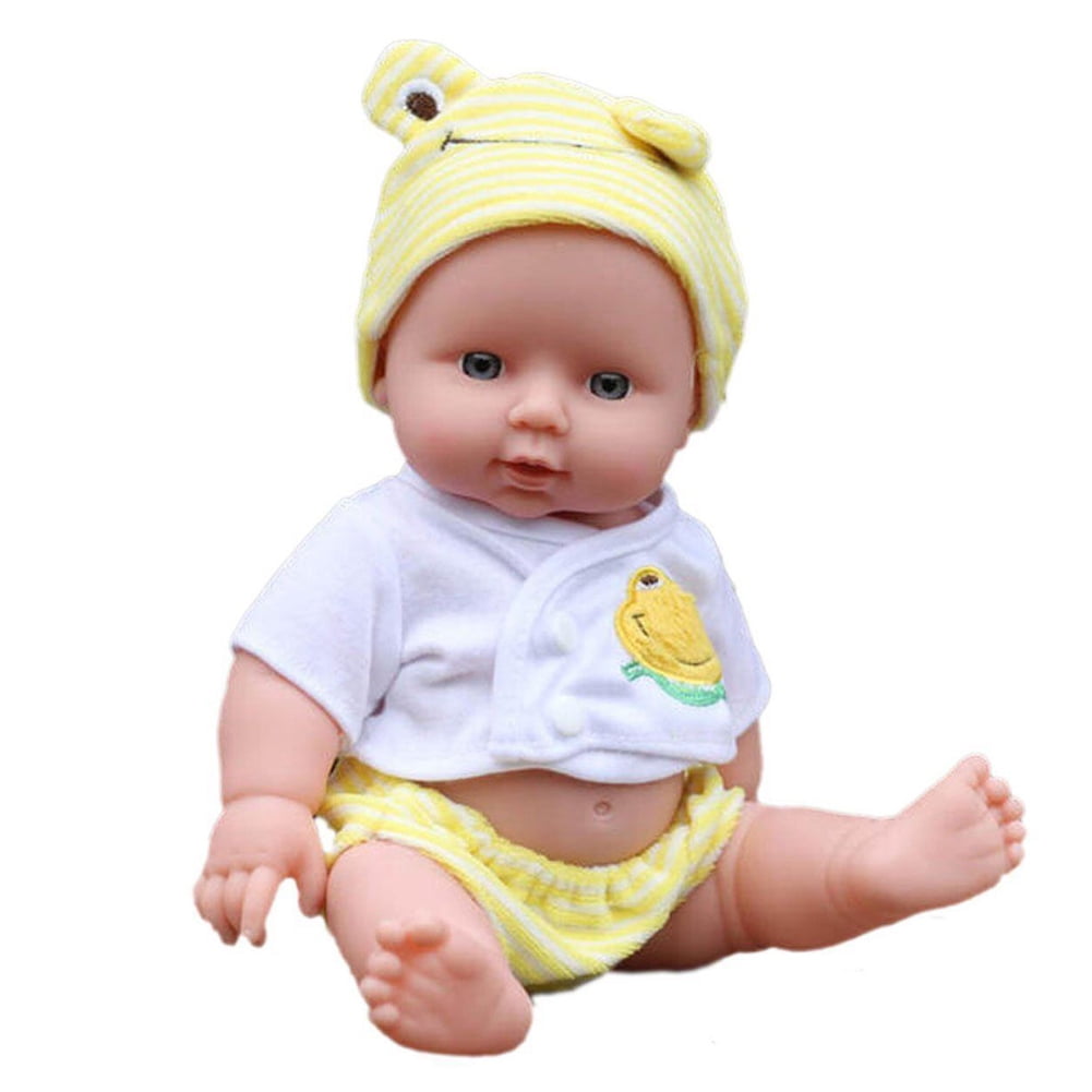 Soft Vinyl Newborn Baby Doll Cry Laugh Simulation Reborn Doll in Pink Basket