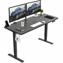 VIVO Electric 60” x 24” Stand Up Desk | Black Table Top, Black Frame