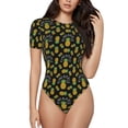 thumbnail image 1 of Fotbe Pineapple Body de Mujer con Cuello Redondo y Mangas Cortas, Sin Mangas Ajustado, Suave, Cómodo y Básico-X-Large, 1 of 7