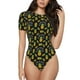 thumbnail image 1 of Balery Pineapple Body de cuello redondo de manga corta para mujer Tops de manga corta Tops básicos-Large, 1 of 7