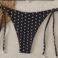 thumbnail image 5 of HOMBOM Two Piece Bathing Suit for Women Triangle Bikini Swimwear Black Polka Dot High Cut Womens Swimsuit Summer, 5 of 6
