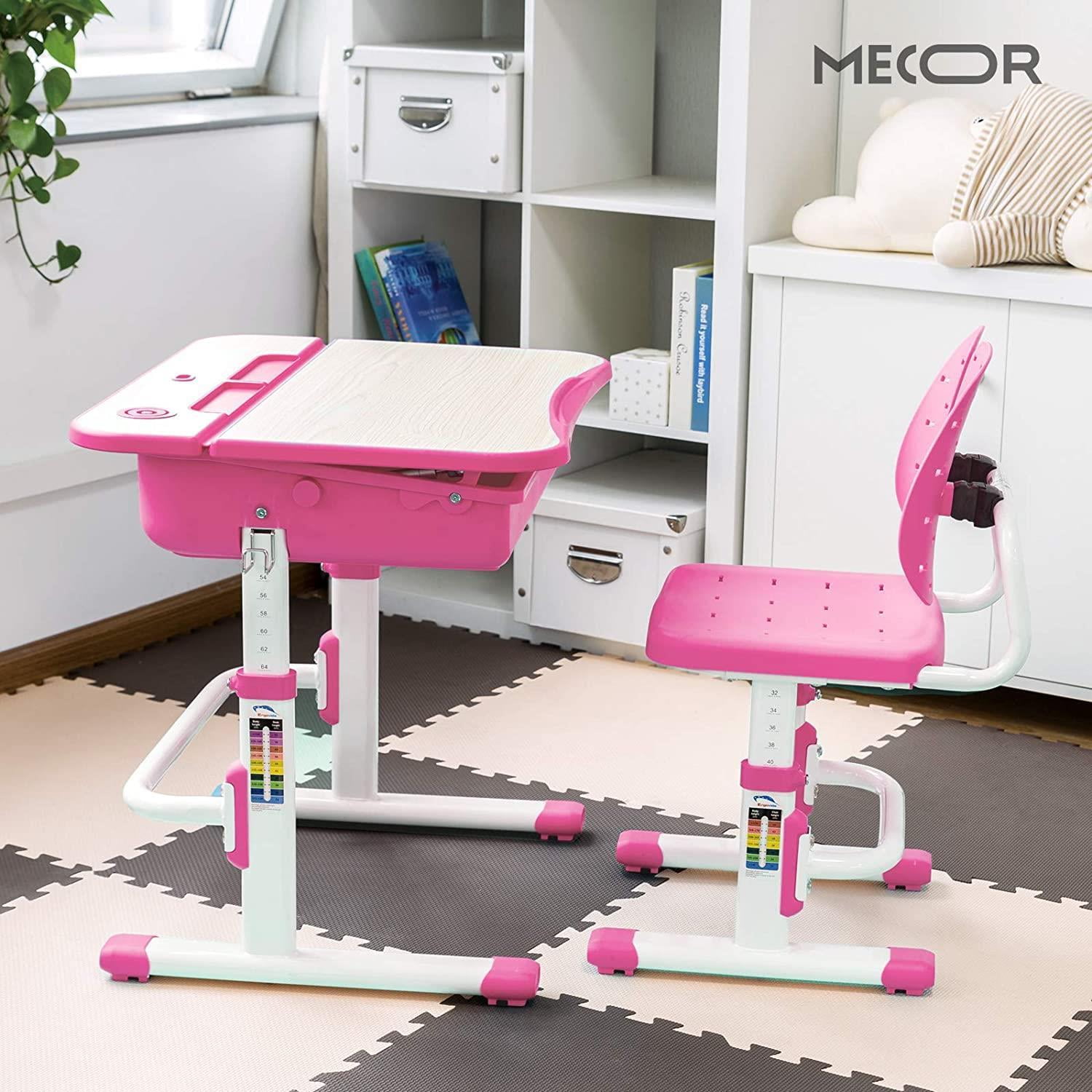 Mecor Kids Desk and Chair Sets,Height Adjustable Student Study Table