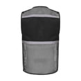 thumbnail image 2 of RUNQHUI Men Women Zipper High Visibility Reflective Safety Vest Construction Work Mesh Fabric Work Clothes Black 165, 2 of 7