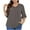 Gray, variant on WREESH Womens T-Shirts Plus Size Top 3/4 Ruffled Sleeve Shirt Casual V-Neck Pleated T-Shirt Loose Fitting Cotton Shirt Brown