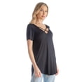 thumbnail image 6 of Womens Criss Cross Neck Tunic Top, 6 of 9