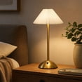 thumbnail image 4 of Cordless Pleated Table Lamp, Rechargeable Vintage Bedside Lamp, Portable Fabric Shade Night Light for Bedroom Dining Room Home Decor, 4 of 8
