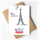 thumbnail image 1 of Dibujo de linea Torre Eiffel silueta Paris Tarjetas de cumpleaños en sobres en blanco, 1 of 4