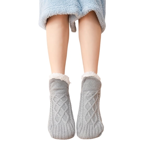 Minnieouse 2 piezas de calcetines gruesos de invierno frío para adultos y niños, calcetines suaves y transpirables, calcetería para cama, Accesorios de disfraces Gris 35 a 39