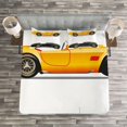 thumbnail image 3 of Ambesonne Vintage Quilted Bedspread Set 3 Pcs, Retro Nostalgic Cars, King Size, Earth Yellow Black, 3 of 3