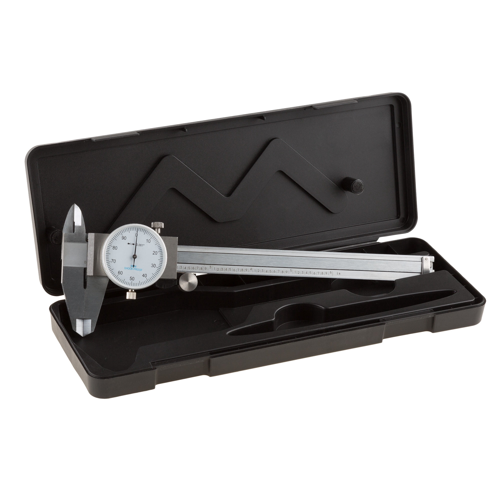 Stalwart Stainless Steel Dial Caliper, 0-6 In Range, Shock Proof Tool with Plastic Carry Case