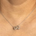 thumbnail image 4 of Empire Cove 24K White Gold Dipped Sterling Silver Jewelry Double Heart Pendant Necklace, 4 of 5