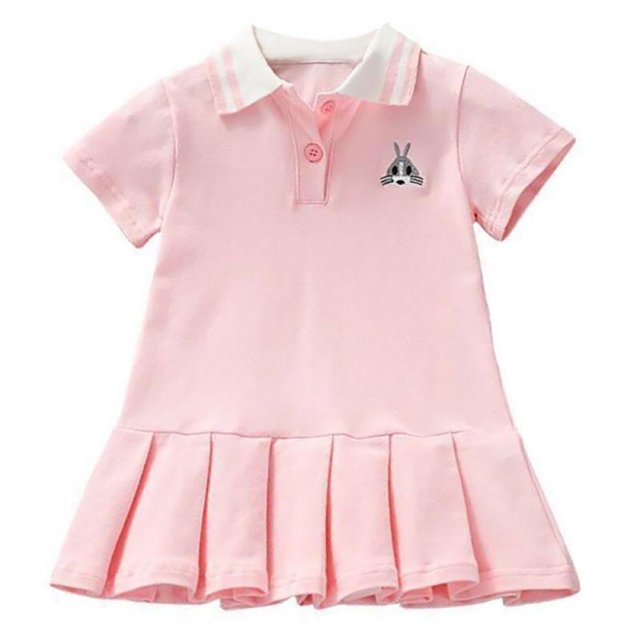 Robe d'Été Décontractée pour Bébés Filles Motif Animal Dessin Animé Manches Courtes Robe de Concours pour Enfants