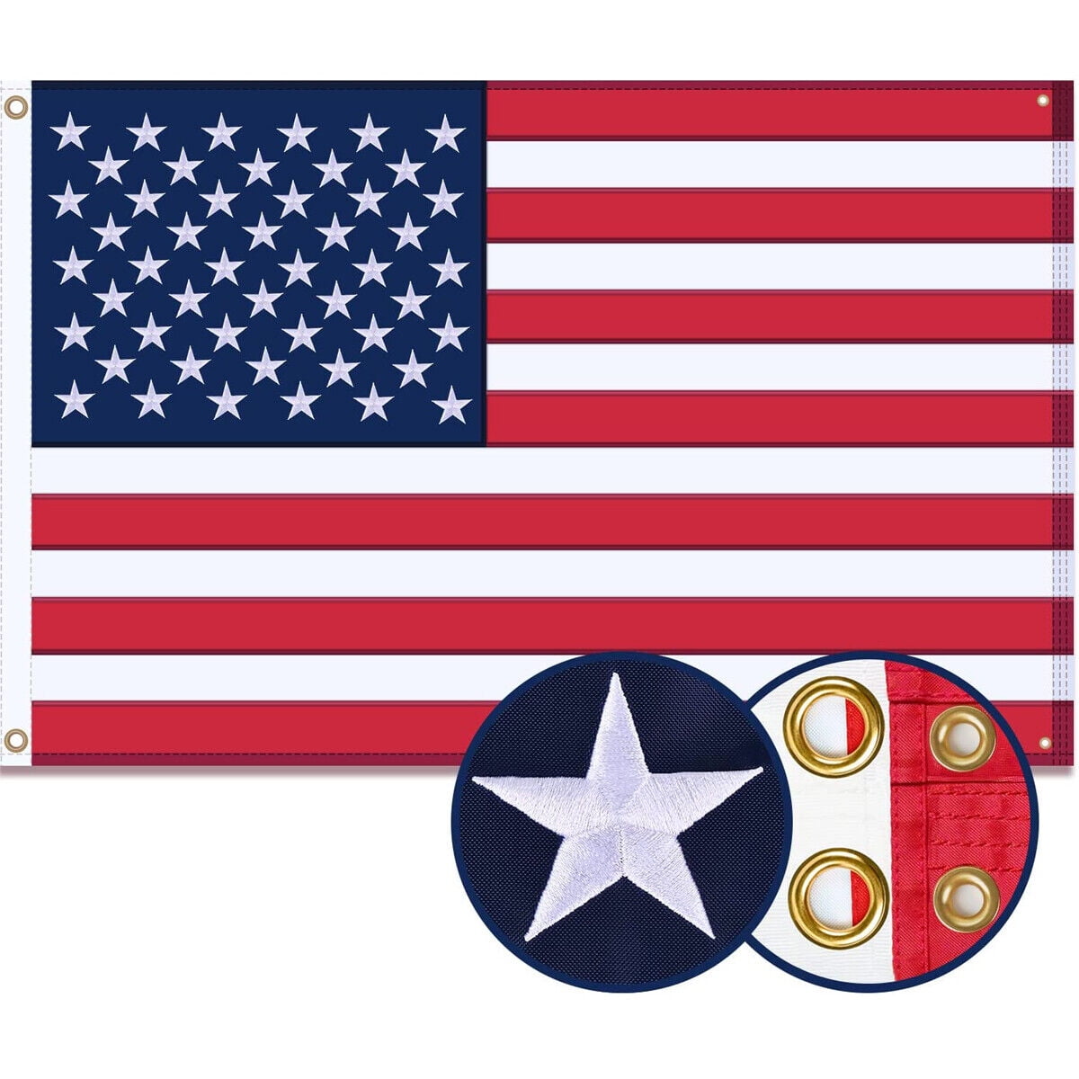 4PCS 3x5 ft US Flags W/ Embroidered Stars American Flag for Outdoor Indoor Unbranded