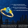 thumbnail image 2 of Gem Stone King 2.22 Ct Oval Swiss Blue Topaz Yellow Sapphire 18K Yellow Gold Plated Silver Ring (Size 5), 2 of 6