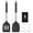 BLACK, variant on Badiano 2 Pieces Silicone Spatula Sets, Non Stick Cooking Utensils,Slotted Kitchen Turners,Black