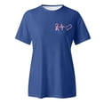 thumbnail image 5 of Hauts pour Femmes T-Shirts Décontractés Col Rond Imprimé Graphique Manches Courtes Coupe Ample Été Hauts Adolescents, 5 of 5
