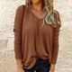 thumbnail image 2 of Camisas Para Mujer Moda Manga Larga Cuello en V Jersey Color Sólido Blusa Casual Tops Odeerbi  ODB128980, 2 of 8