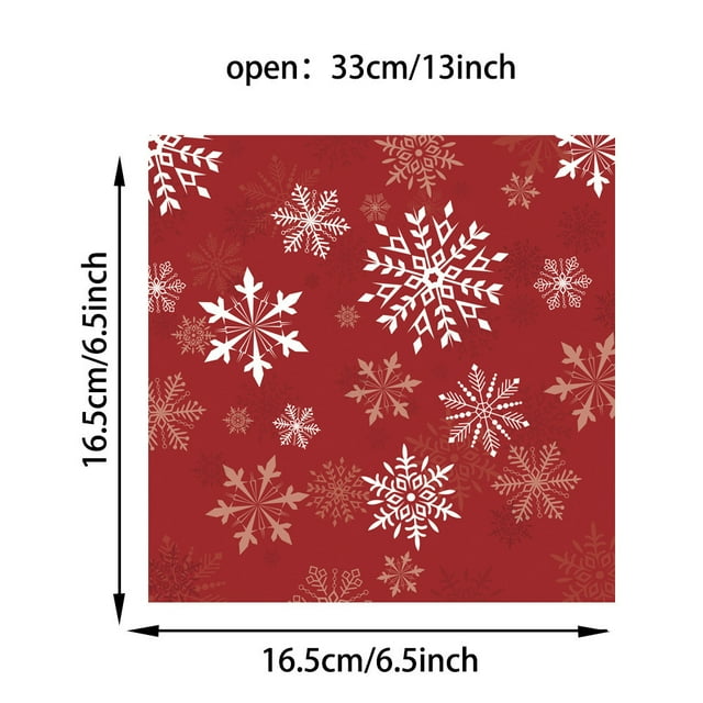 20pcs Snowflakes Red Christmas Year Theme Party Tableware Set Disposable Decorative Tableware Paper Set