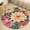 style-1, variant on Floral Colorful Flower Round Rugs -Washable Non-Slip Small Round Area Rug Throw Soft Circle Rugs for Bedroom, Modern Print Indoor Carpet for Entryway Sofa Living Room