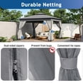 thumbnail image 6 of 10'x12' Outdoor Gazebo Tent with Double Roofs, Patio Gazebo with Mosquito Netting, Patio Canopy for Backyard, Garden, Lawn and Deck,Grey, 6 of 7