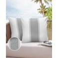 thumbnail image 6 of Pack of 2 Outdoor Pillow Covers, Grey White Stripes Minimalist Simple Pattern Waterproof Square Throw Pillowcase Cushion Decorative Pillow Covers for Couch Patio Tent, 24x24 in, 6 of 6