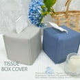 thumbnail image 5 of 1 Pack/ 2 Pack Tissue Box Cover, Square PU Leather Tissue Holder, Decorative Facial Tissue Cube Paper Organizer Dispenser for Bathroom, Night Stands, Desk, Car, 5X5X5 in, 5 of 6