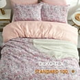 thumbnail image 5 of Nayoroom Duvet Cover Queen Size, 3 Pieces Pink Vintage Flowers Reversible Boho Bed Linen Set Soft Microfibre Duvet Cover Set, 5 of 10