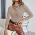 thumbnail image 2 of Alkepwun Womens Sweaters Fall Trendy Casual Long Sleeve Shirt Lightweight V Neck Off Shoulder Crochet Pullover Top Outfit, 2 of 6